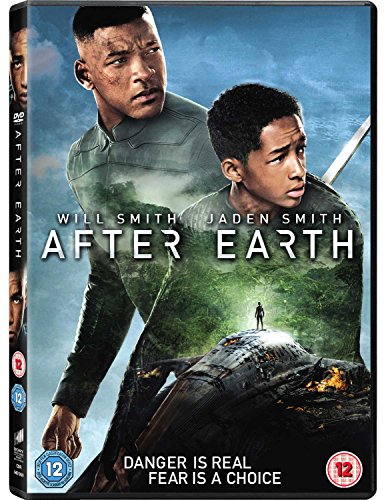 After Earth" DVD cover featuring Will and Jaden Smith, with a crashed spaceship.