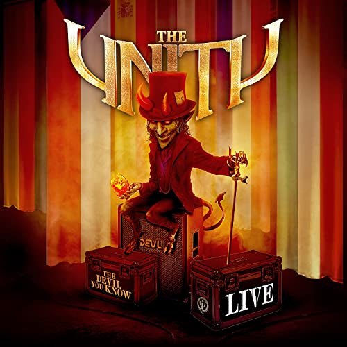 Album cover for "The Unity - The Devil You Know - Live" featuring a devil.