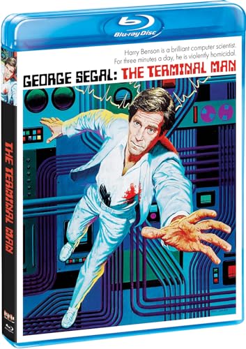 The Terminal Man" Blu-ray cover featuring George Segal with a brainwave graphic.
