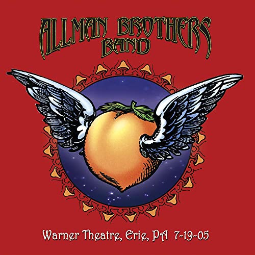 Allman Brothers Band CD cover: peach with wings on red background.