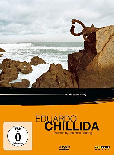 DVD cover for Eduardo Chillida documentary, featuring coastal sculpture and sea.