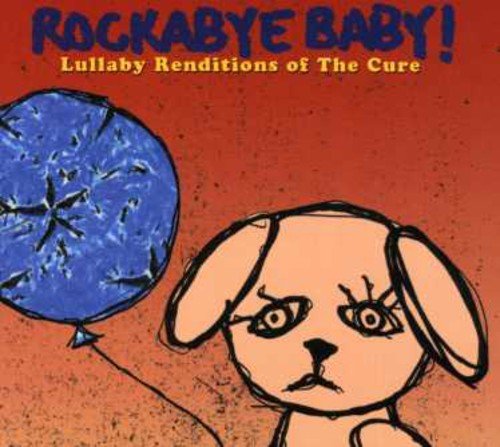 CD cover with cartoon dog and blue snowflake on orange background.