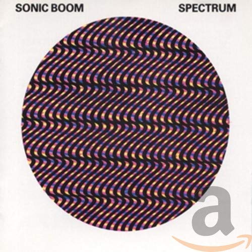 CD cover for Sonic Boom’s “Spectrum” with colorful, wavy lines.
