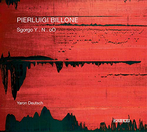 Red abstract album cover for "Sgorgo Y" by Billone and Deutsch.