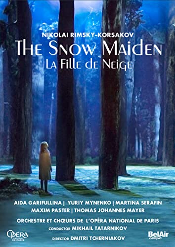 DVD cover for "The Snow Maiden" showing a girl in a snowy forest.
