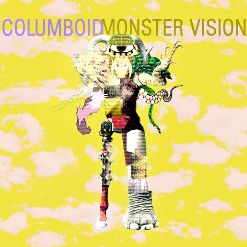 CD cover: colorful collage of a monster figure against a yellow sky.