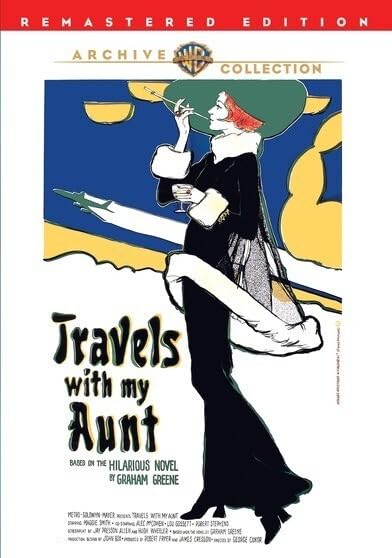 “Travels With My Aunt” DVD cover featuring a woman in a green hat.