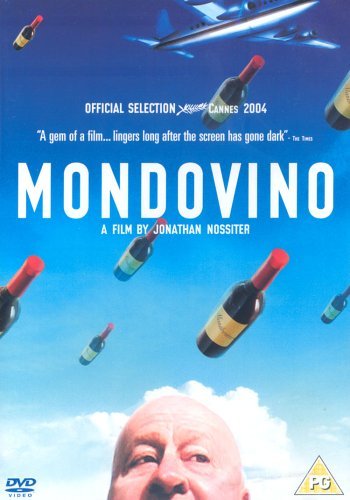 āMondovinoā DVD cover with falling wine bottles and a manās face.