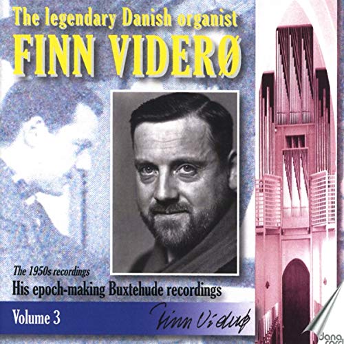 CD cover featuring portrait of organist Finn Viderø and pipe organ.