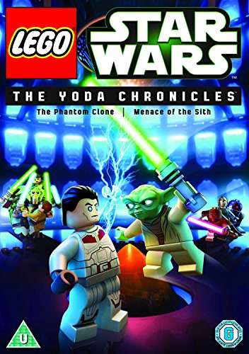 Lego Star Wars DVD cover with characters and lightsabers in a dark scene.