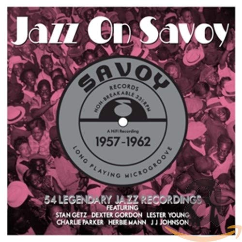 CD cover titled Jazz On Savoy featuring a vintage record label over a crowd.