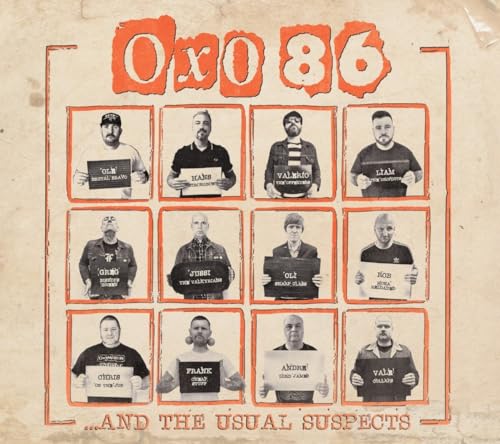 CD cover for Oxo 86’s “And The Usual Suspects” featuring mugshot-style portraits.