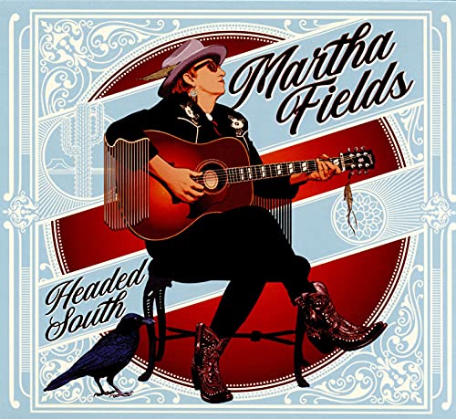 CD cover: woman with guitar, cowboy boots, and a raven.