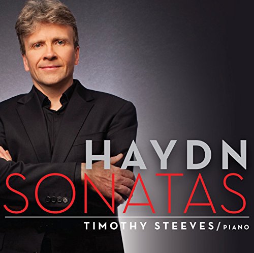 CD cover featuring pianist Timothy Steeves and text “Haydn Sonatas”.