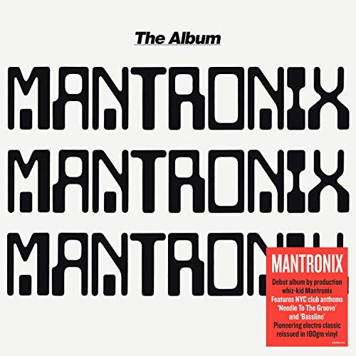 Album cover for Mantronix’s “The Album” with repeated bold text.