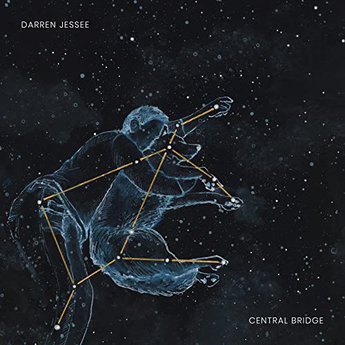 Album cover showing a person hugging a dog depicted as a star constellation.
