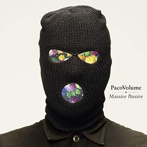 CD cover: black ski mask with floral eye and mouth holes.