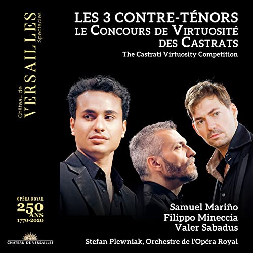CD cover featuring portraits of three male countertenors: Marino, Minecci, and Sabadus.