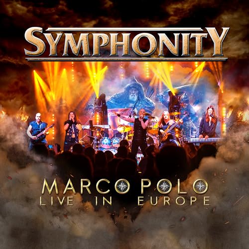 Symphonity band performing live on stage with dramatic lighting and smoke.