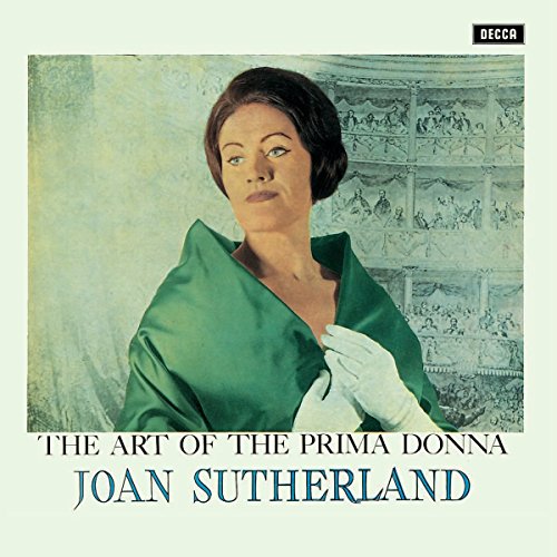 Joan Sutherland portrait on a vinyl record album cover, Decca label.