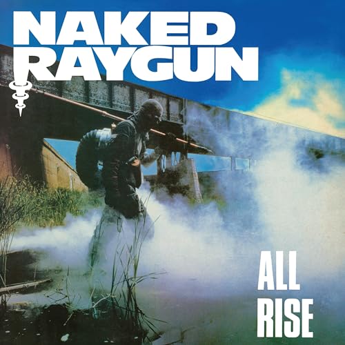 Album cover for Naked Raygun’s “All Rise” featuring a masked figure.