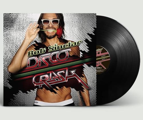 Bob Sinclair's "Disco Crash" vinyl 2LP with artist portrait on cover.