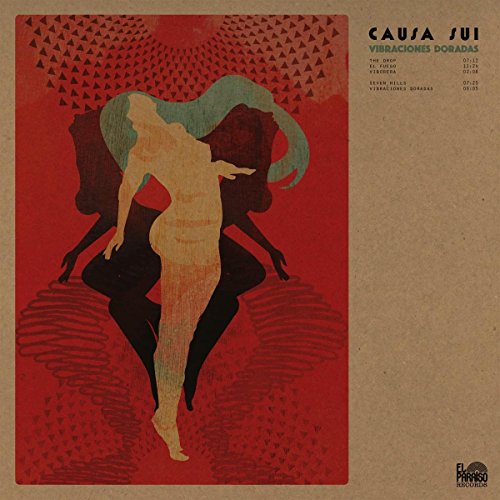 Album cover for Causa Sui's "Vibraciones Doradas" featuring abstract figures.
