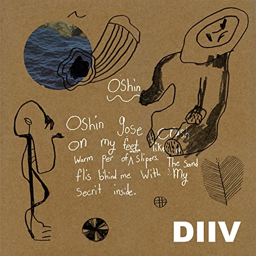 Diiv “Oshin” vinyl album cover: abstract drawings on a tan background.