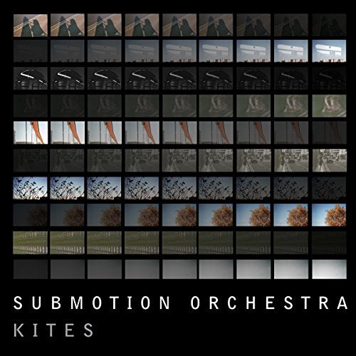 CD cover for Submotion Orchestra’s “Kites,” a grid of grayscale images.