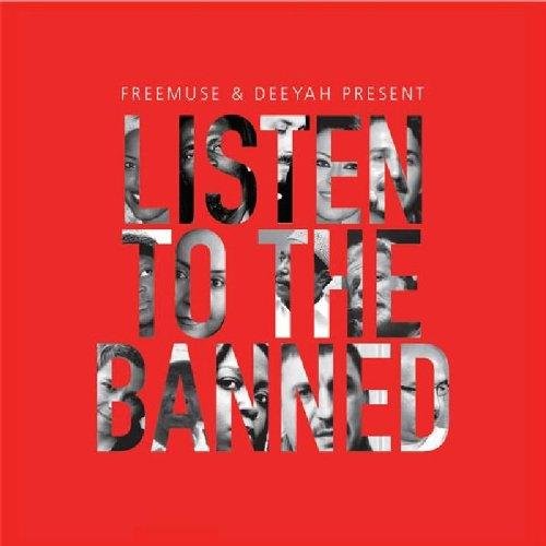 Red CD cover with faces forming the words "Listen To The Banned".