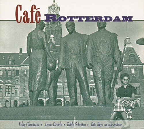 CD cover for "Cafe Rotterdam" featuring a statue group and a woman.