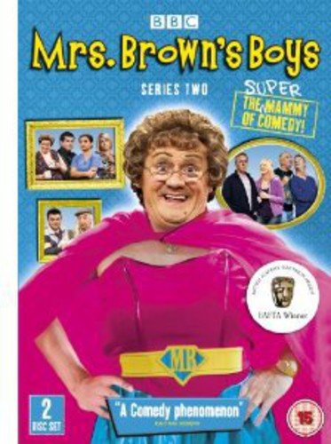 Mrs. Brown's Boys Series 2 DVD cover featuring a woman in a pink cape.
