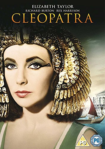 Cleopatra DVD cover featuring Elizabeth Taylor in elaborate Egyptian headdress.