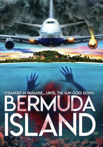 DVD cover for "Bermuda Island" featuring a plane, island, and distressed hands.