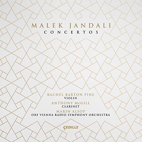 CD cover for Malek Jandali concertos featuring Rachel Barton Pine and Anthony McGill.