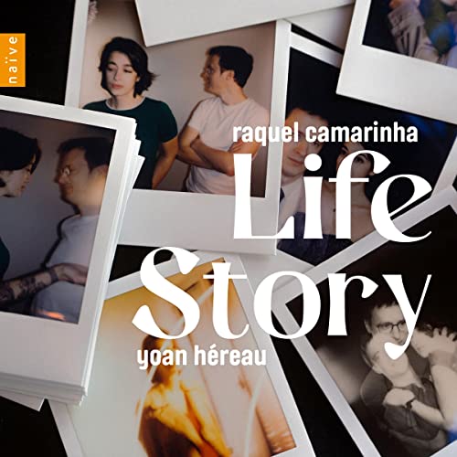 CD cover with overlapping polaroid-style photos of two people.