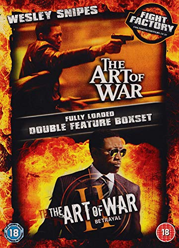 DVD cover for The Art of War double feature starring Wesley Snipes against fire.