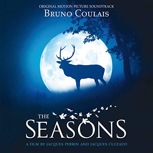 CD cover for "The Seasons" featuring a stag silhouetted against a full moon.