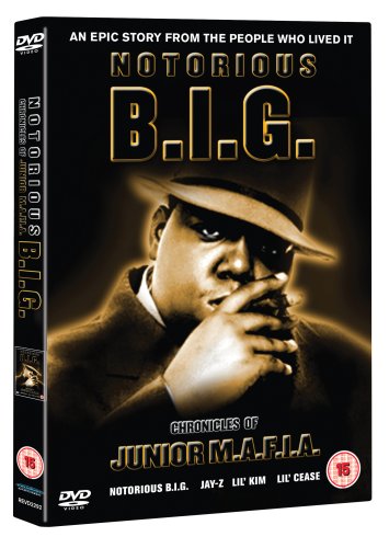 DVD cover featuring Notorious B.I.G. wearing a hat with gold text on black background.