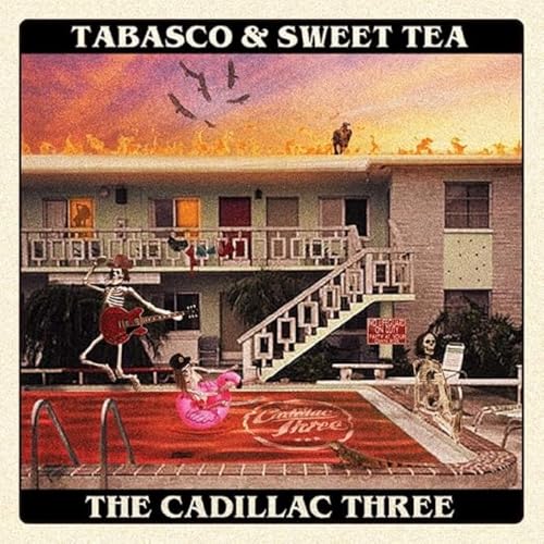 CD cover for The Cadillac Three’s “Tabasco & Sweet Tea” with skeletons.