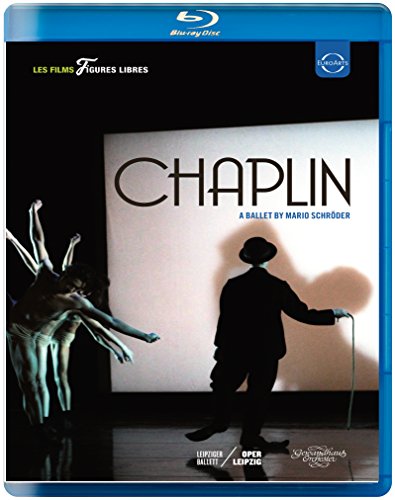 Blu-ray cover for “Chaplin,” featuring a silhouette and dancers.