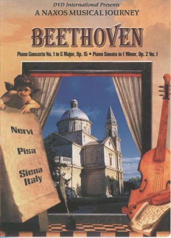 DVD cover for Beethoven’s Piano Concerto No. 1 and Sonata, featuring Italian architecture.