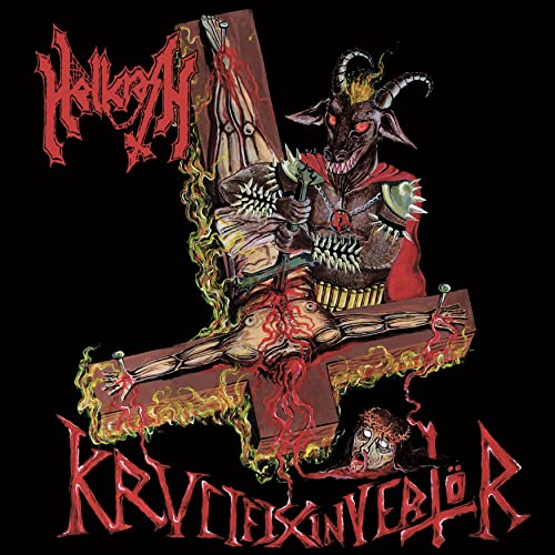Dark album cover depicting an inverted crucifix and demonic figure.