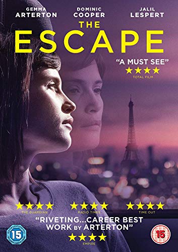 DVD cover for “The Escape” featuring Gemma Arterton and the Eiffel Tower.