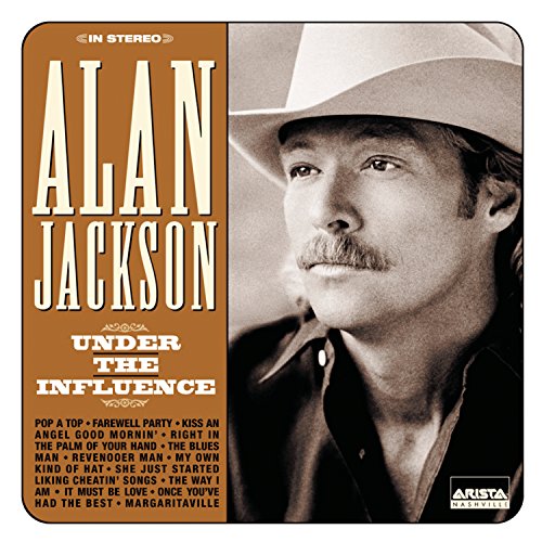 Alan Jackson's "Under the Influence" CD cover featuring a portrait of the artist.