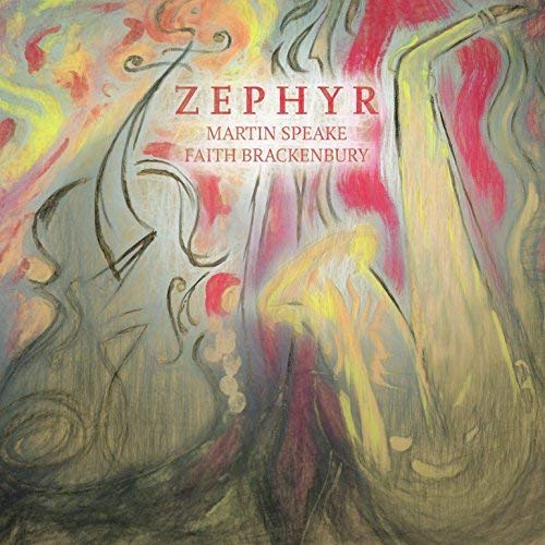 CD cover for “Zephyr” by Martin Speake and Faith Brackenbury, abstract art.