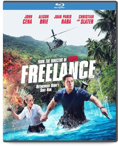 Freelance" Blu-ray cover featuring John Cena and Alison Brie in action.