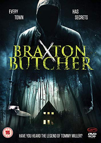 DVD cover for horror film "Braxton Butcher" featuring a hooded figure.