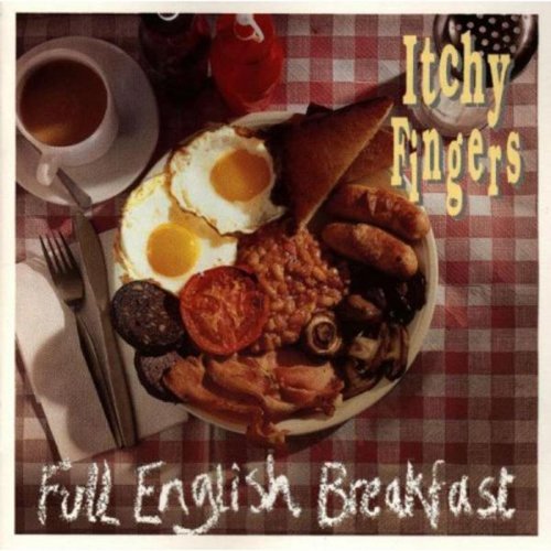 CD cover featuring a full English breakfast on a checkered tablecloth.