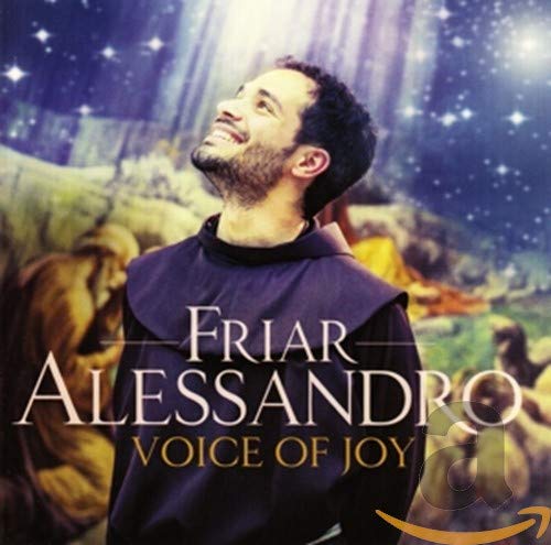 CD cover featuring Friar Alessandro, looking upwards with a joyful expression.